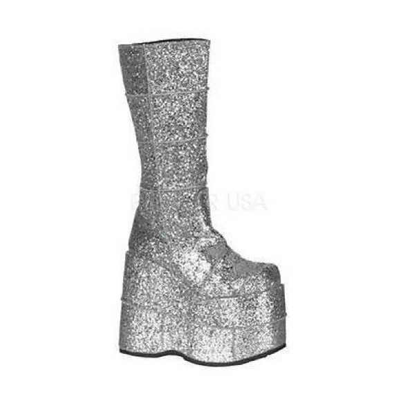 Demonia glitter rave stacks