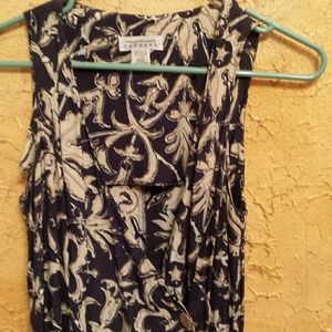 Express navy and tan wrap dress ankle length