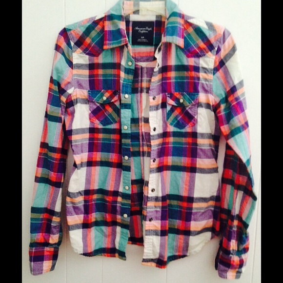 American Eagle plaid flannel button down.