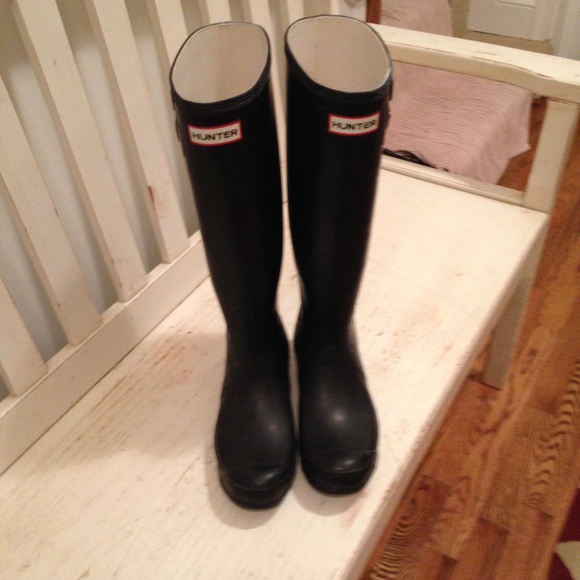 Hunter tall black boots