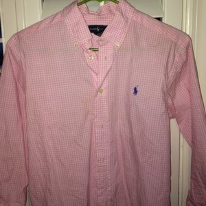White & Pink Polo flannel
