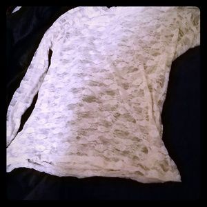 White lace overshirt, long sleeved
