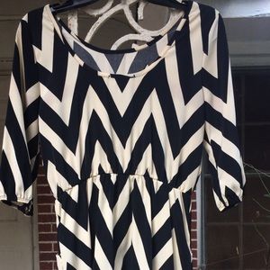 BLACK CHEVRON DRESS