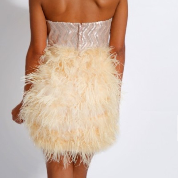 Opulence England Nude Feather Sequin Dress - Picture 2 of 4