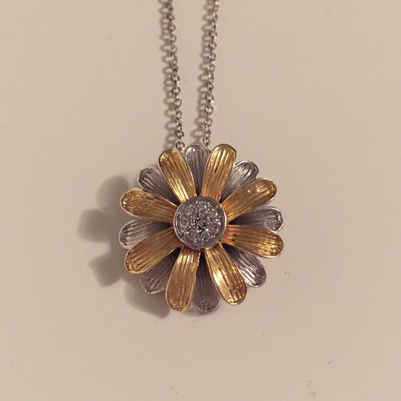 Silver and Gold Flower Necklace