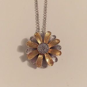 Silver and Gold Flower Necklace