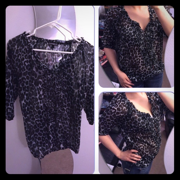 Express cheetah print see through top - Picture 1 of 1