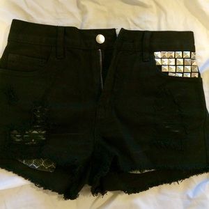 black high waisted shorts