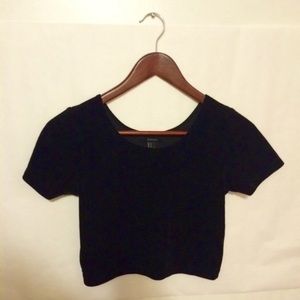 F21 Black Velvet Crop Top.