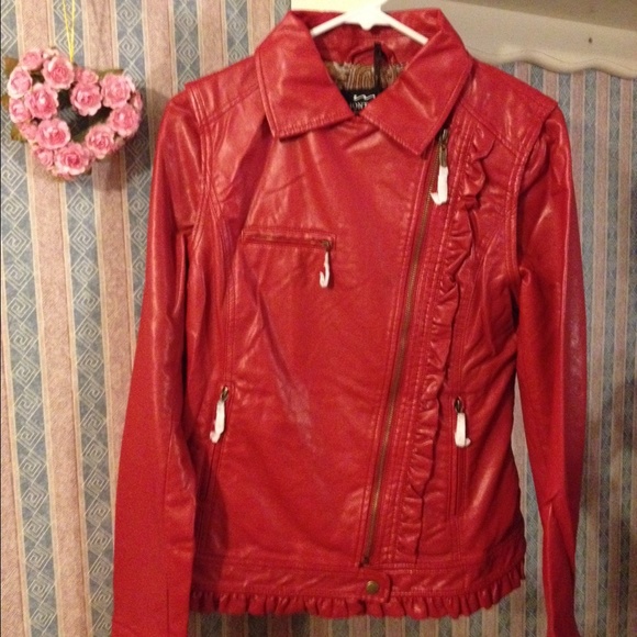 Montanaco Red Faux Leather Jacket