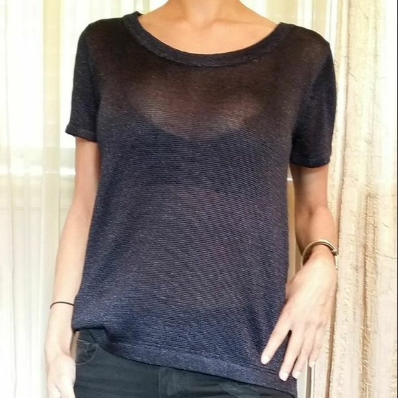 navy blue knit top