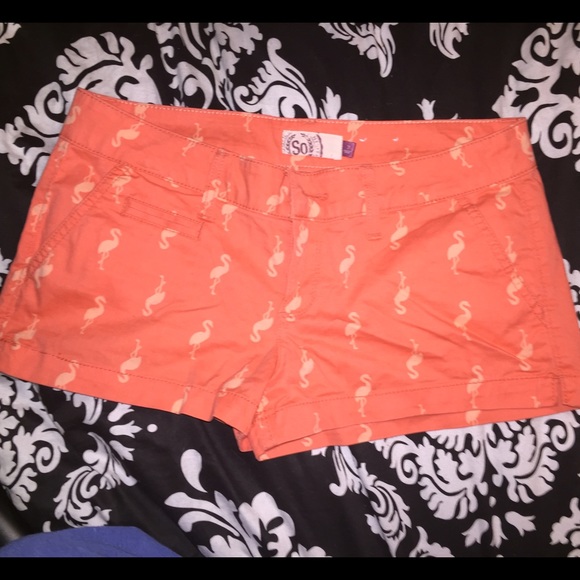 Orange Flamingo Shorts