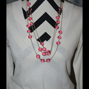 Multi Strand Fuschia Necklace NWT