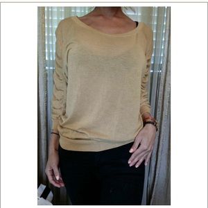 mustard color 3/4 sleeve sweater