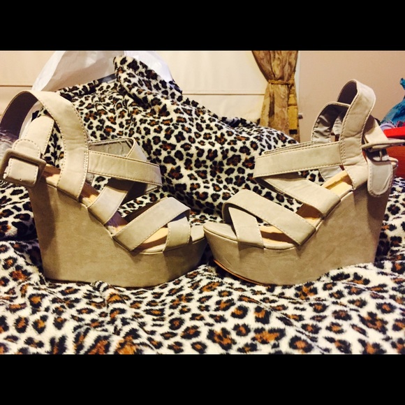 Wedge sandals with ankle strap
