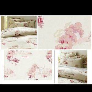 Pottery Barn - Bateau Toile Pink KING DUVET COVER