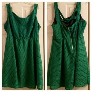 Emerald Green Skater Dress