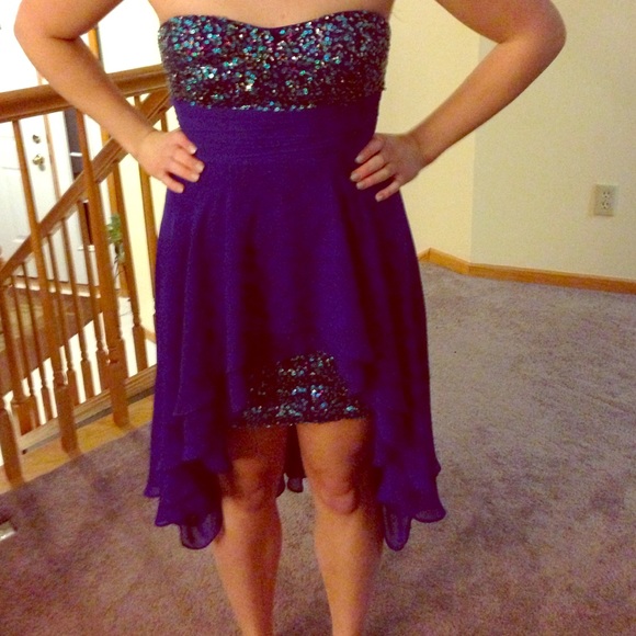 Purple Chiffon Dress with multicolor sequins