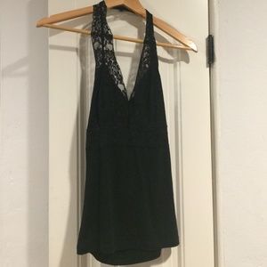 black lace halter top