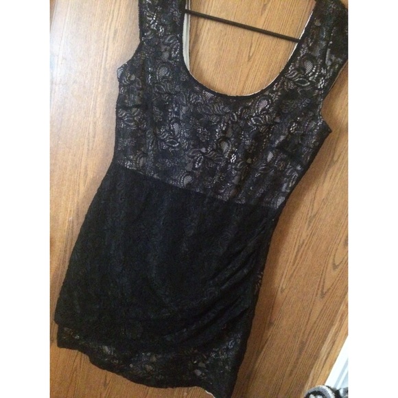 Gorgeous Black and Nude Lace Dress.