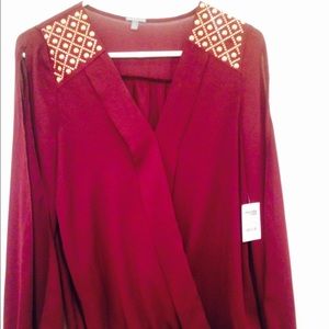 Open Long Sleeve Blouse