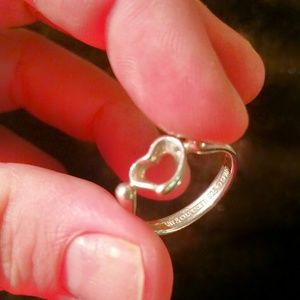 TIFFANY & CO. -- Silver Open Heart RING