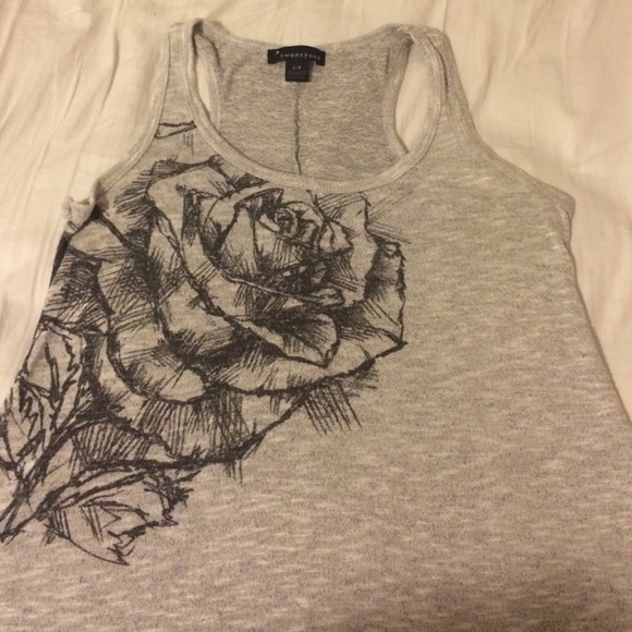 Grey floral tunic top
