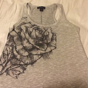 Grey floral tunic top