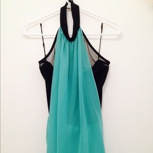 Black & Teal Halter