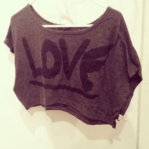 Grey love crop top