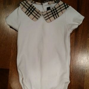 Burberry infant onesie, 12 months