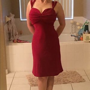 Burgundy exquisite formal evening dress, size XS