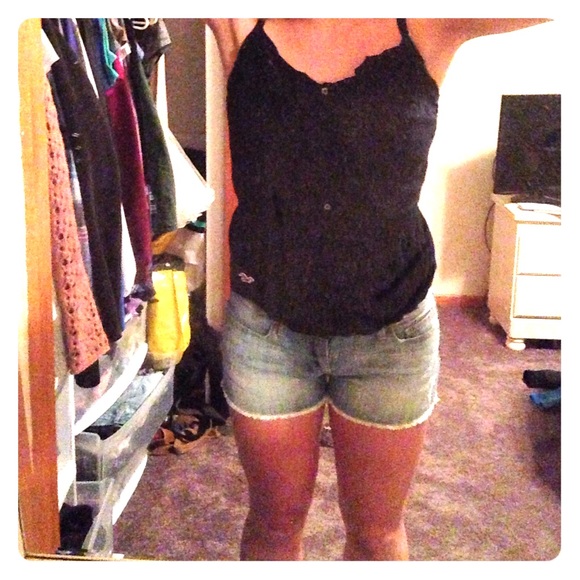 Navy Blue ruffle hollister tank