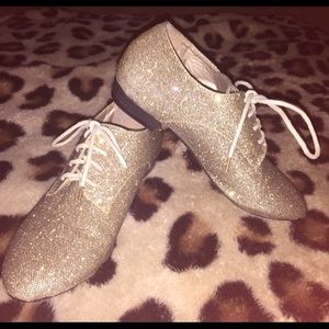 Glittery Gold Oxfords