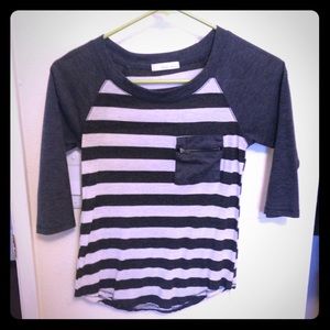 Stripped gray and white shirt