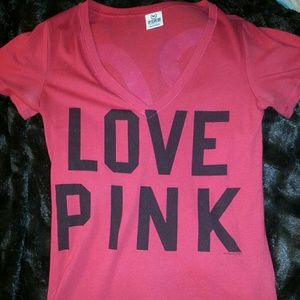 FINAL REDUCTION! EUC! Women' Red PINK V neck Tee