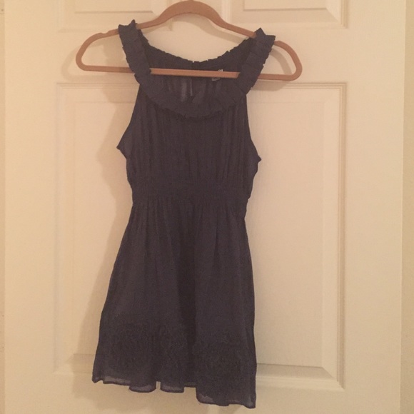 Navy baby doll top