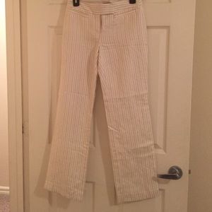 Ann Taylor pinstriped off white dress pants