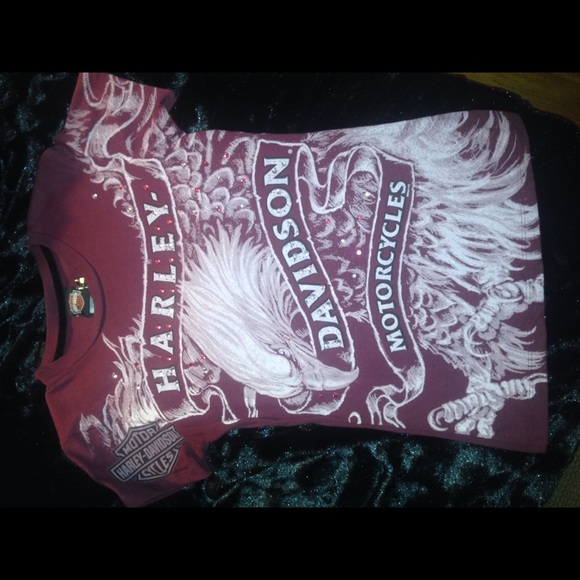 Rhinestone Harley Davidson Tee