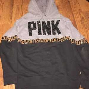!!sold on merc!! VS PINK varsity bling hoodie