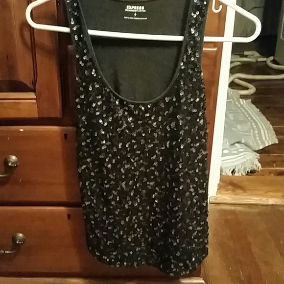 Charcoal sequin tank
