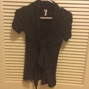 Grey Tie Front Cardigan