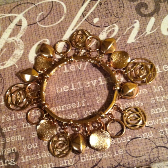 Gold charm bracelet