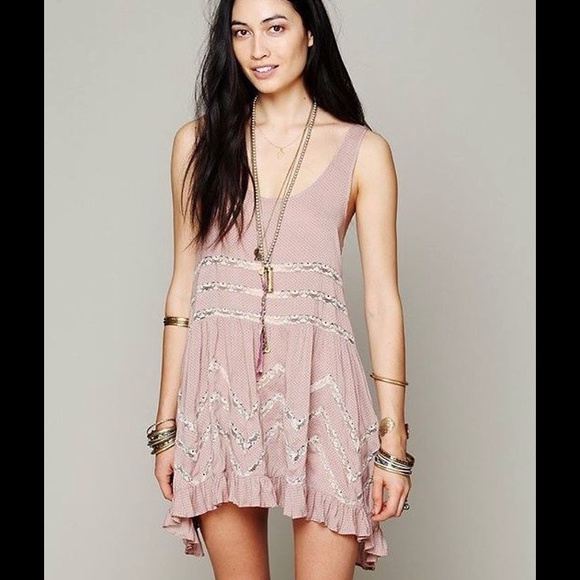 Free People Voile and Lace Trapeze Slip