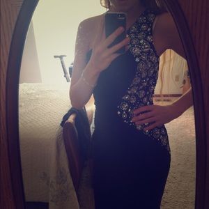 Black One Shoulder Prom Dress