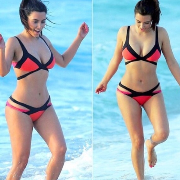 NWT triangle color block swim suit