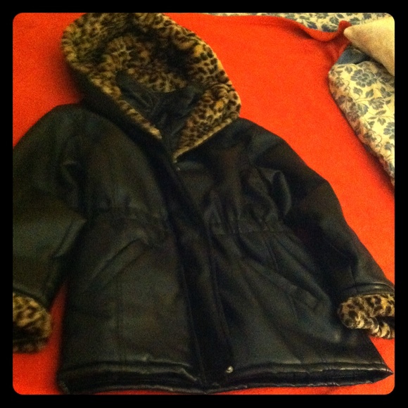 Leather Coat w/ Cheetah fur