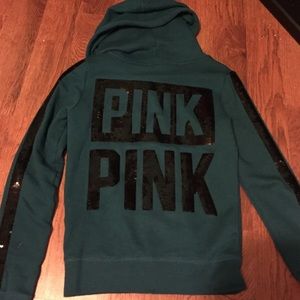 *SOLD* VS PINK bling zip up