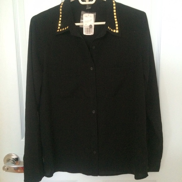 Forever 21 pocket studded button up