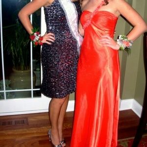 Orange One-Strap Dress